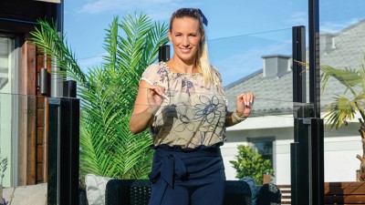 Glasräcke för markplan